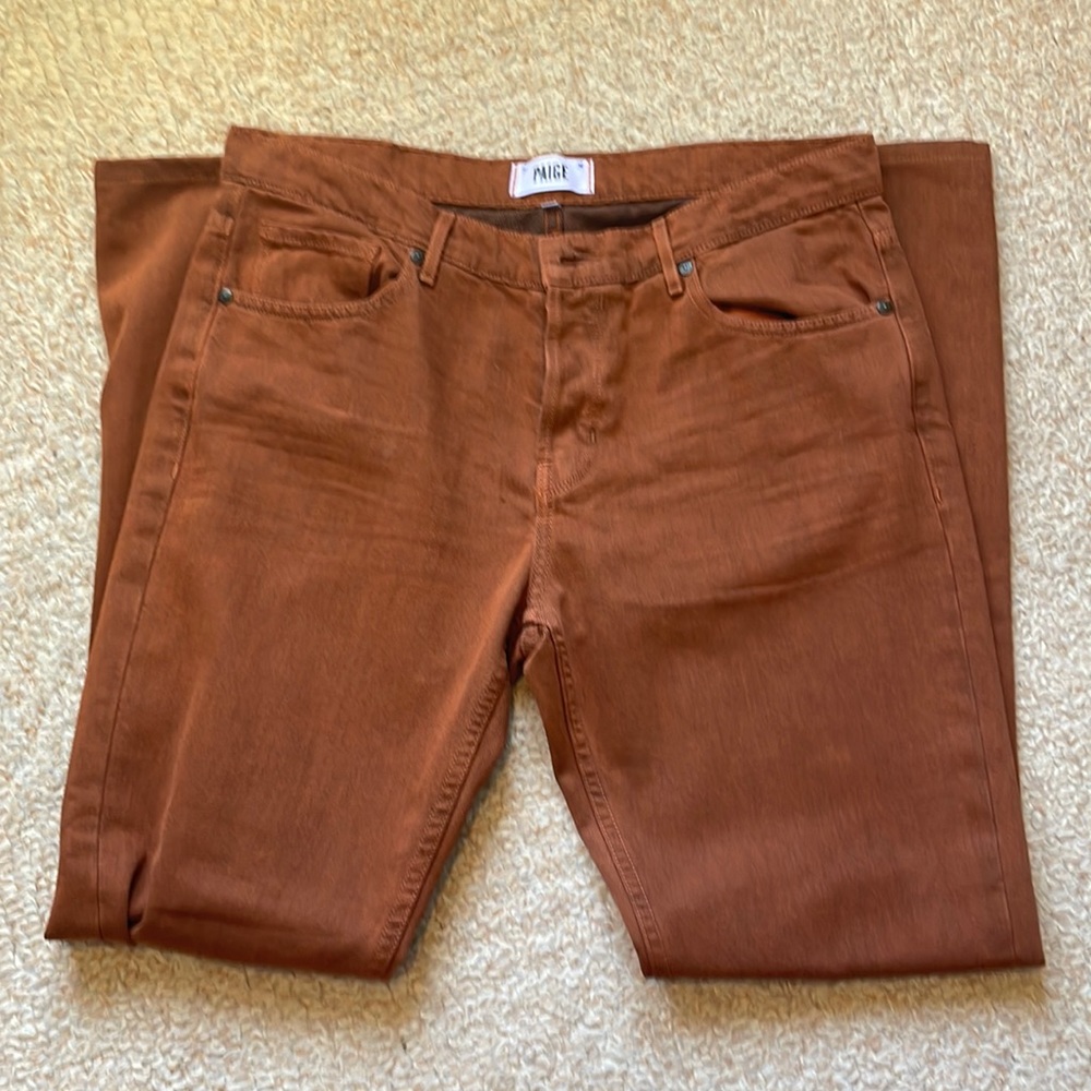 Paige Federal Jeans, Burnt Orange, Cotton/Ploy blend 34x30